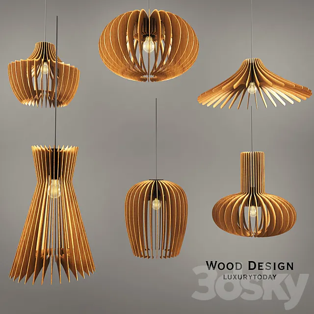 Wooden lamps 3DS Max Model