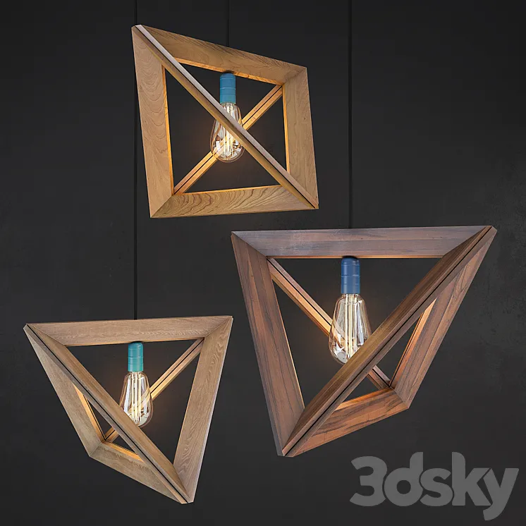 Wooden lamps 3DS Max
