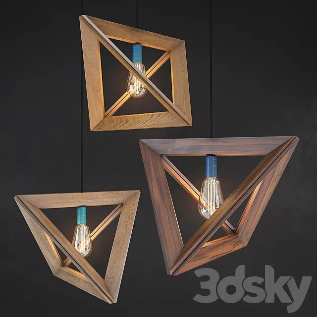 Wooden lamps 3DSMax File