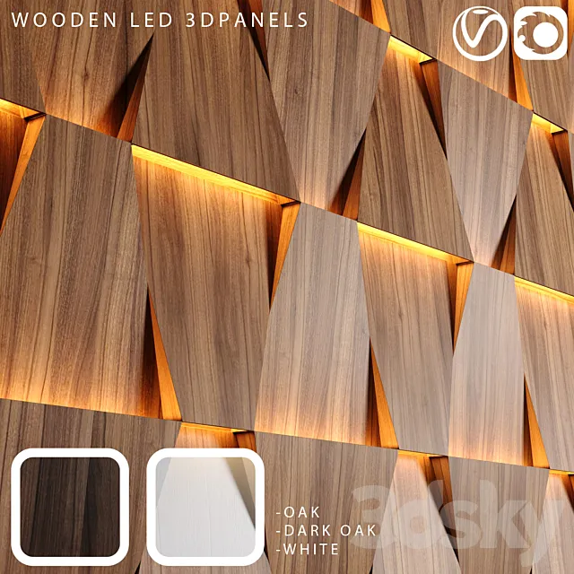 Wooden led panels 3DS Max Model