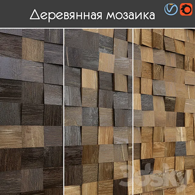 Wooden mosaic 003 3DS Max Model