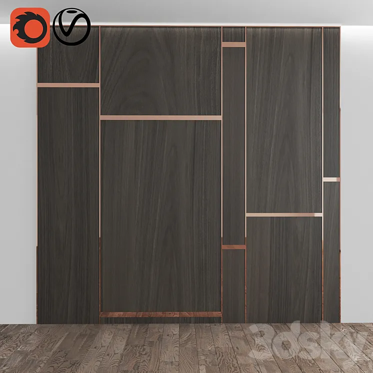 wooden panel 1 3DS Max