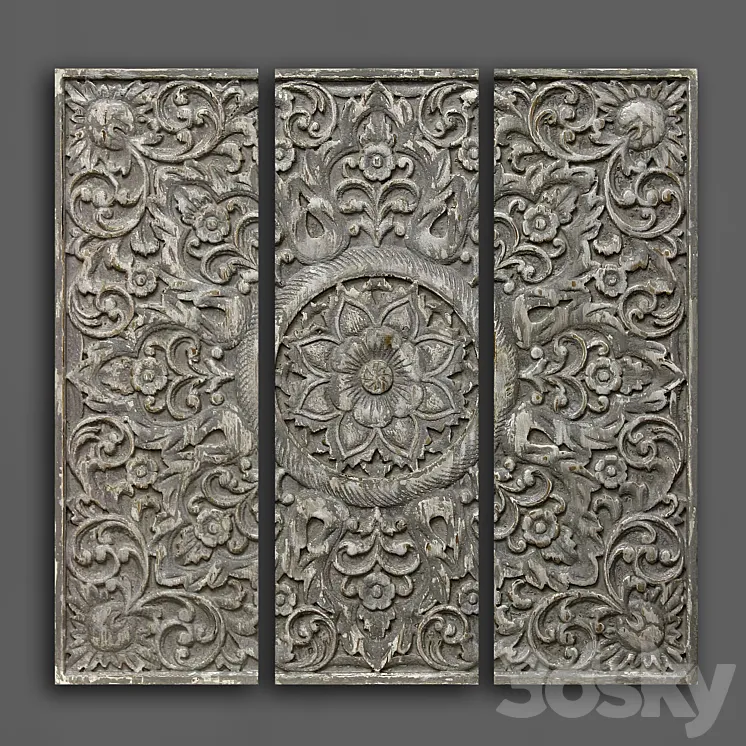 Wooden panel 118 3DS Max Model