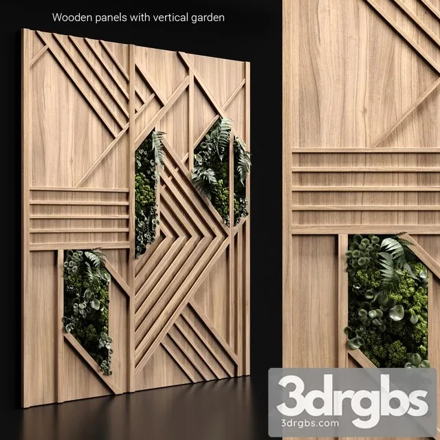 Wooden Panels and Vertical Garden 1 3dsmax Download