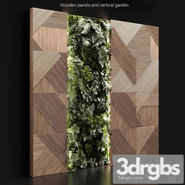 Wooden Panels and Vertical Garden 3dsmax Download