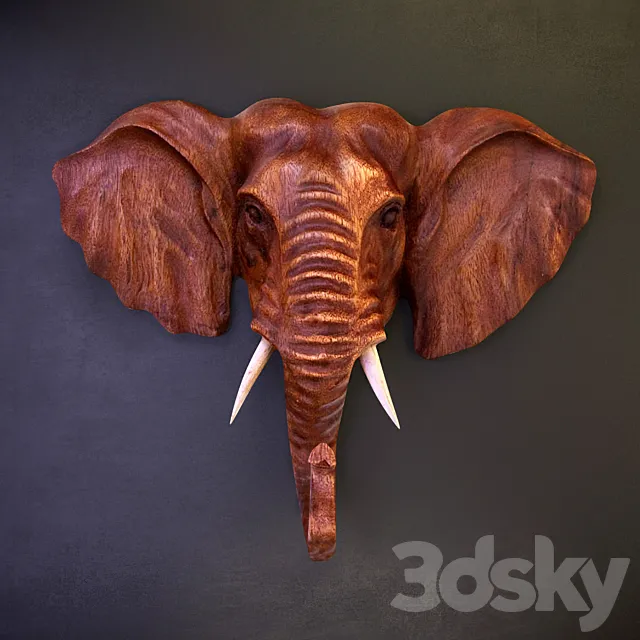 Wooden panels “Indian elephant” (Indian elephant) 3ds Max