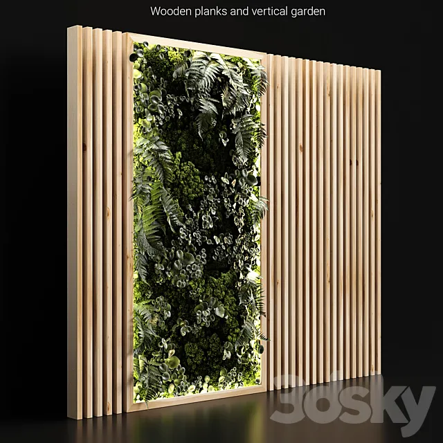 Wooden planks and vertical garden 3DS Max Model