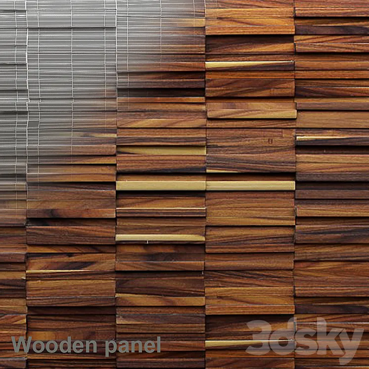 wooden planks panel 3DS Max