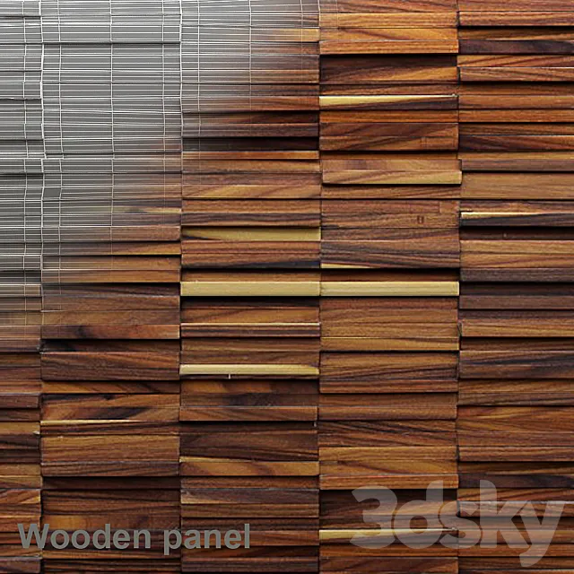 wooden planks panel 3DSMax File