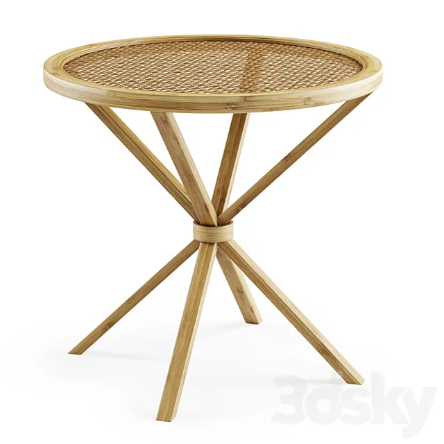 Wooden rattan coffee table _ rattan coffee table 3ds Max