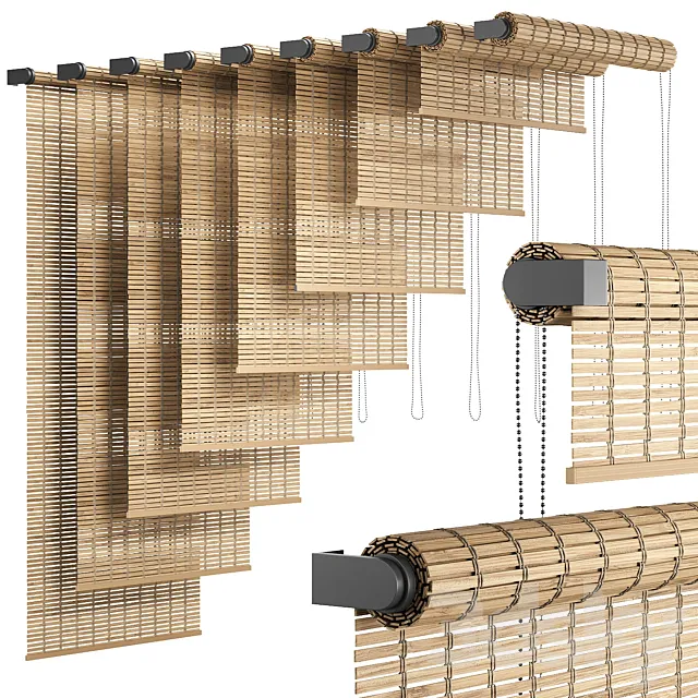 Wooden roller blinds 3 3DS Max Model