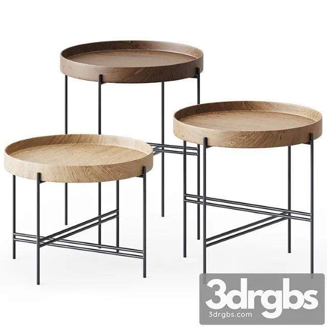 Wooden round sidetables tray by potocco