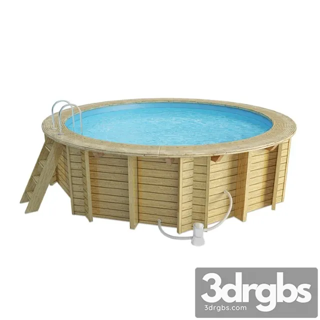 Wooden Round Swimming Pool 3dsmax Download