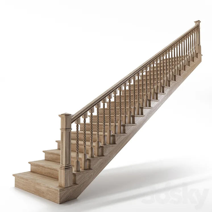 wooden stairs 3DS Max
