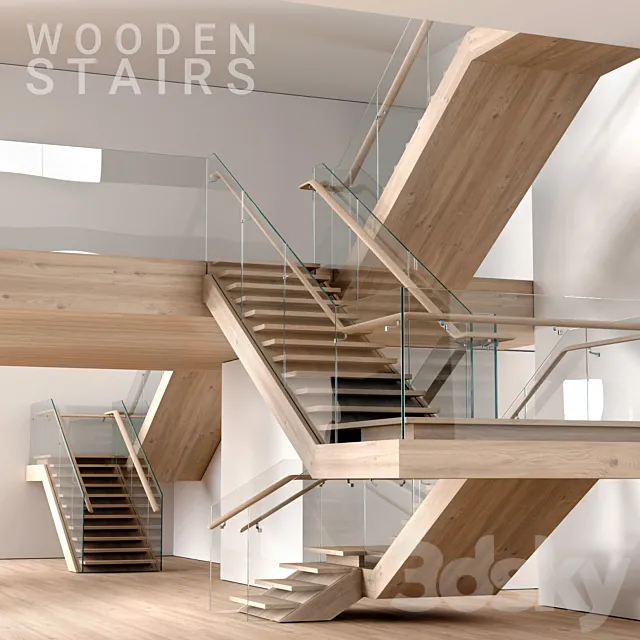 Wooden stairs 3DS Max Model