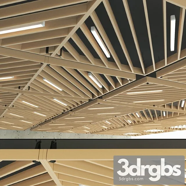 Wooden suspended ceiling 13 3dsmax Download