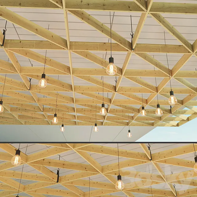 Wooden suspended ceiling 3DS Max Model