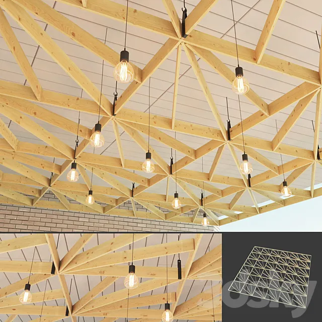 Wooden suspended ceiling 4 3DSMax File