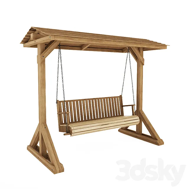 Wooden swing bench 3DS Max Model