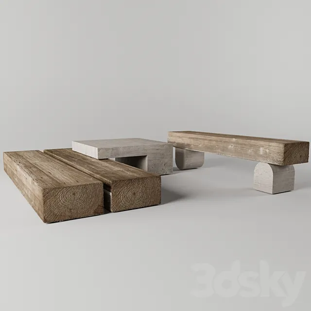 wooden table 3DSMax File