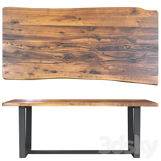 Wooden table slab 3DS Max Model