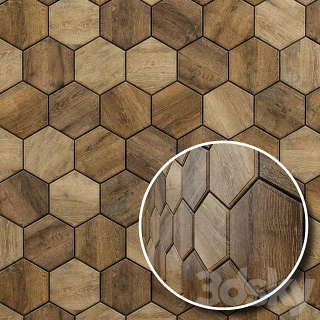 Wooden tiles from Karragach Design 3DSMax File