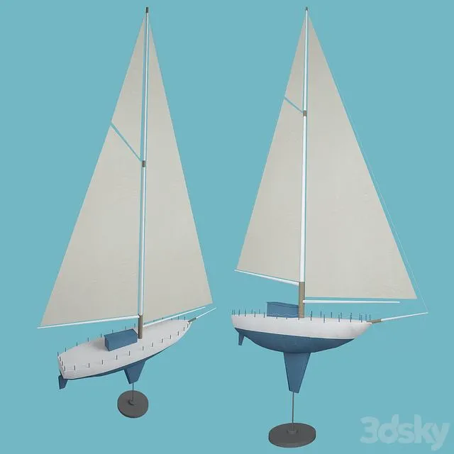 Wooden toy boat 3dsMax Model