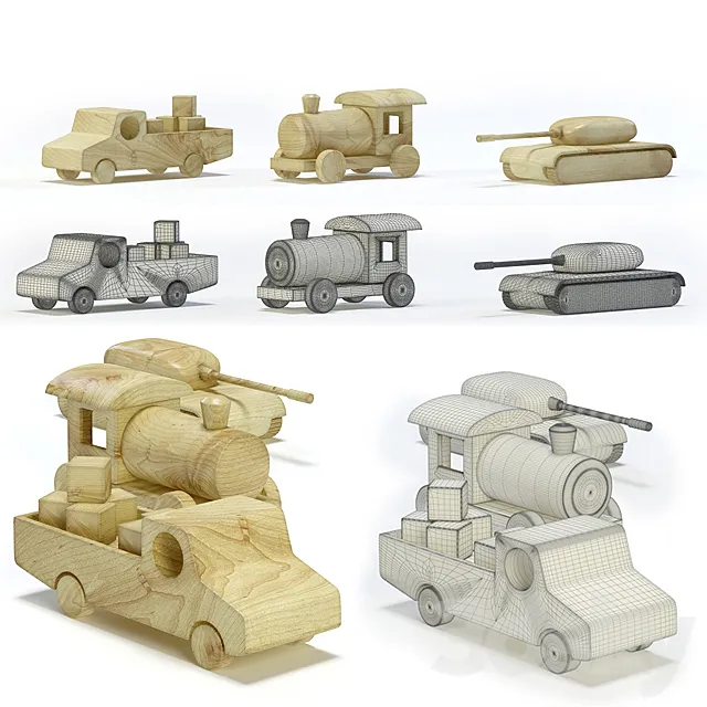 Wooden toys 3DS Max Model