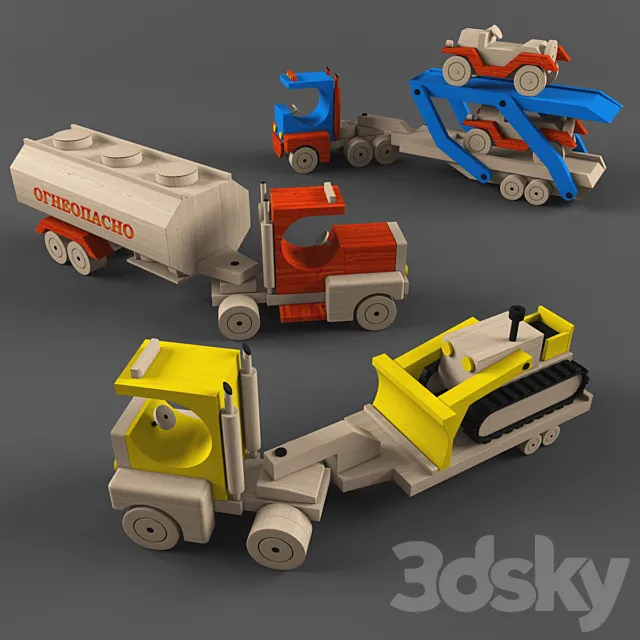 wooden toys-heavy equipment 3DSMax File