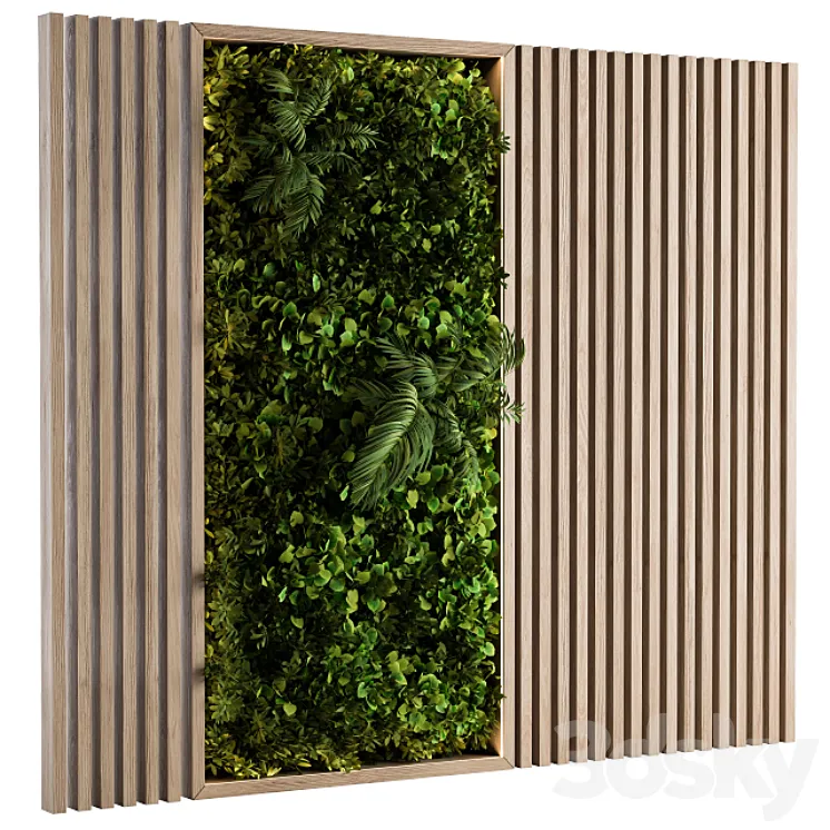 Wooden Vertical Garden – Wall Decor 3DS Max