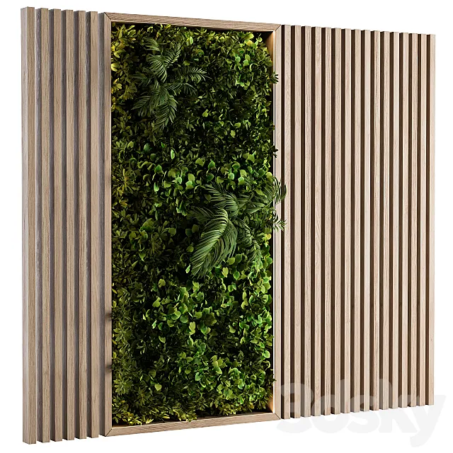 Wooden Vertical Garden – Wall Decor 3DSMax File