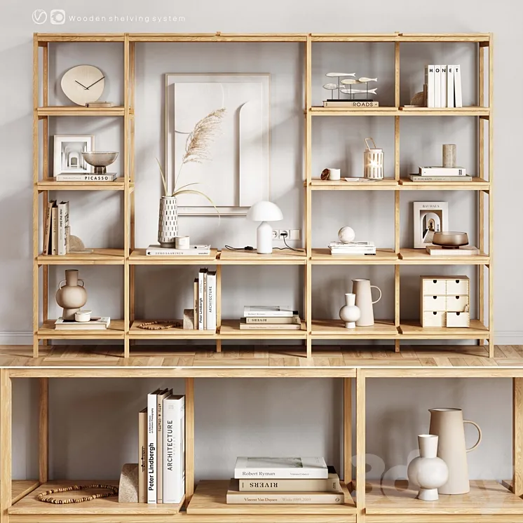 Wooden_Shelving_and_decor 3DS Max