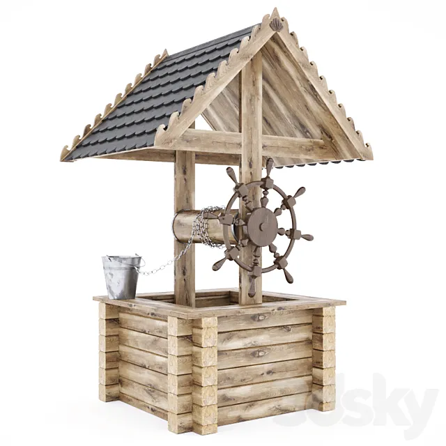 Wooden_Wishing_Well 3DS Max Model