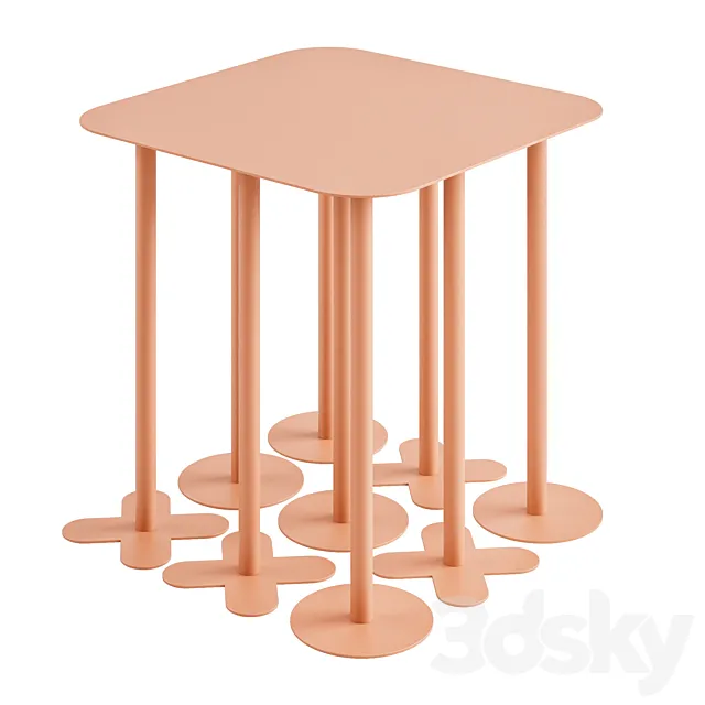 WoodFamily Metal table 3DS Max Model