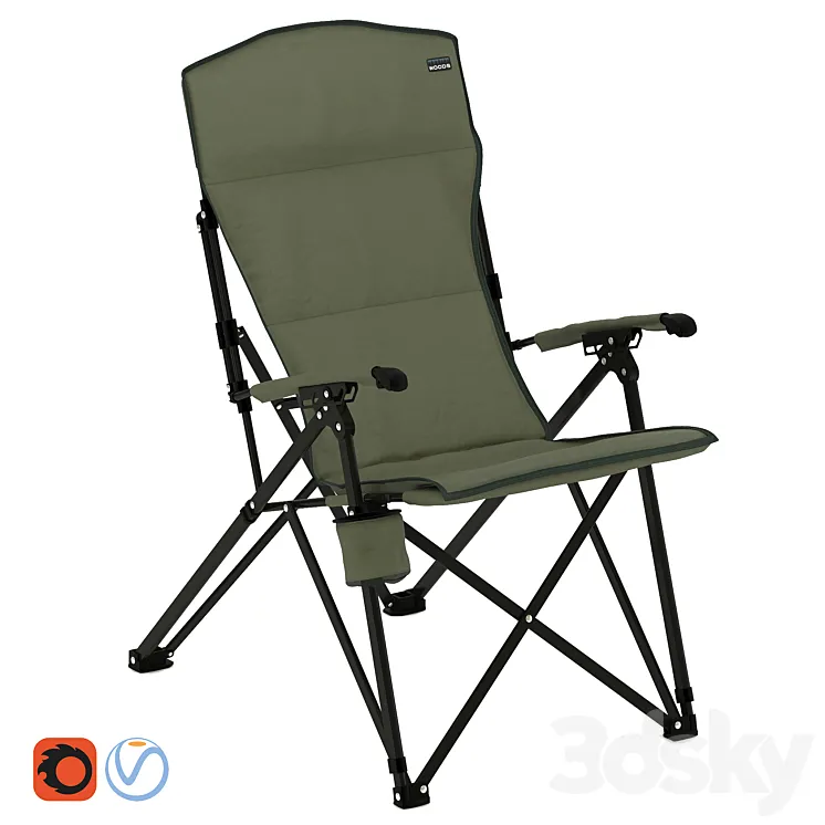 Woods Siesta Folding Reclining Padded Camping Chair 3DS Max Model