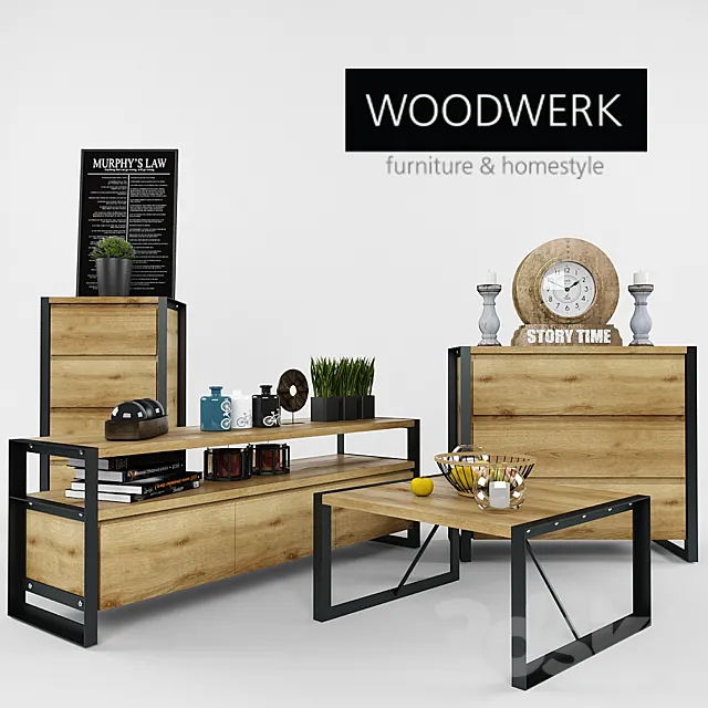 Woodwerk furniture series Cambridge1 3DSMax File