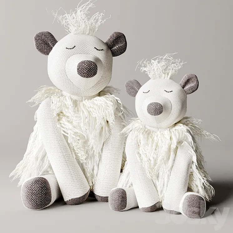 Wooly plush polar bear 3DS Max