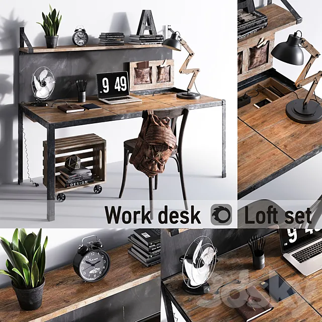 Work desk | Loft set 3DSMax File