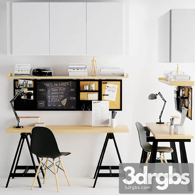 Work desk with decor 2 3dsmax Download