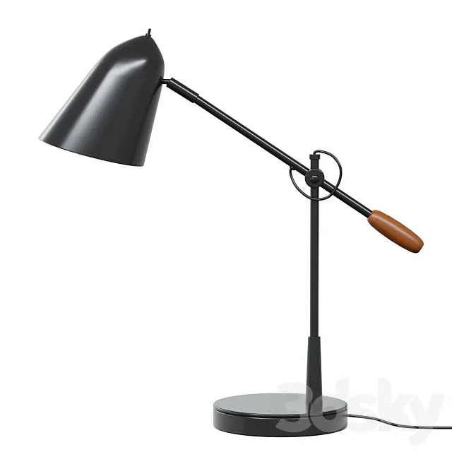 Work lamp Morgan black metal table lamp with USB port 3DSMax File