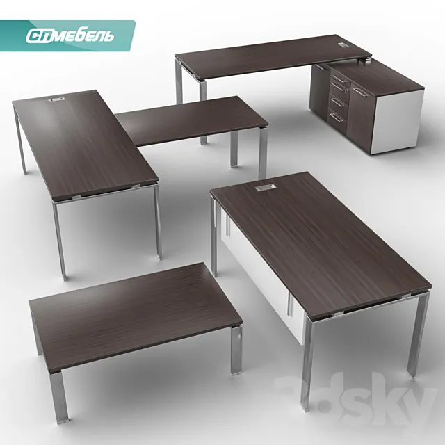 Work tables Bent on a metal framework for a manager 3DSMax File