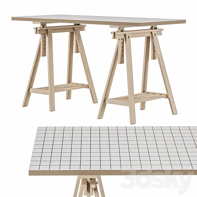 Working table IKEA MÅLSKYTT _ MITTBACK _ LAGKAPTEN 3ds Max