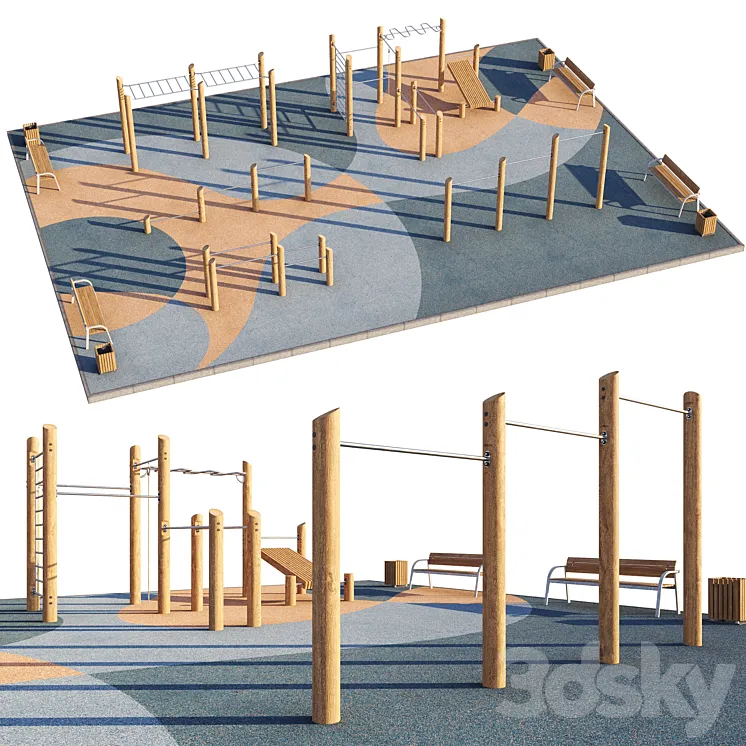 Workout sports ground. Playground 3DS Max Model