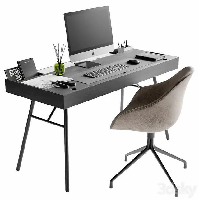 Workplace 002 with decor 3dsMax Model