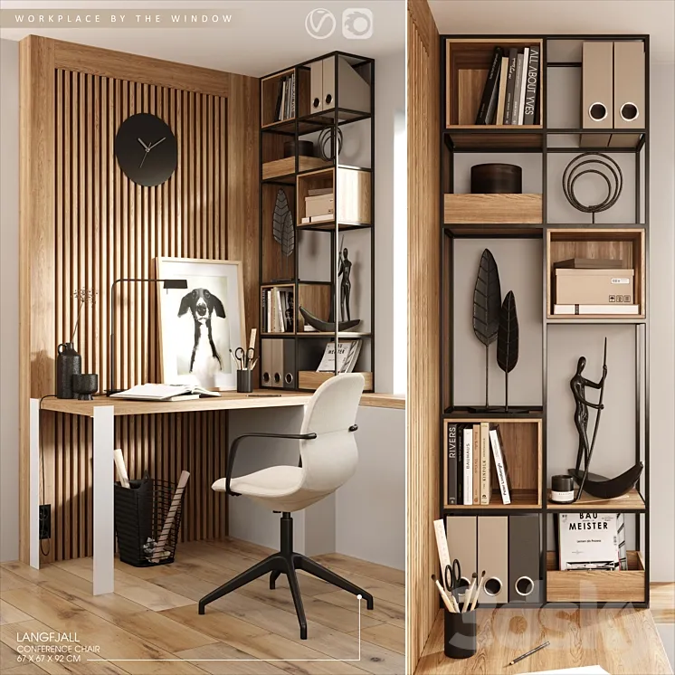 Workplace by the window 3DS Max