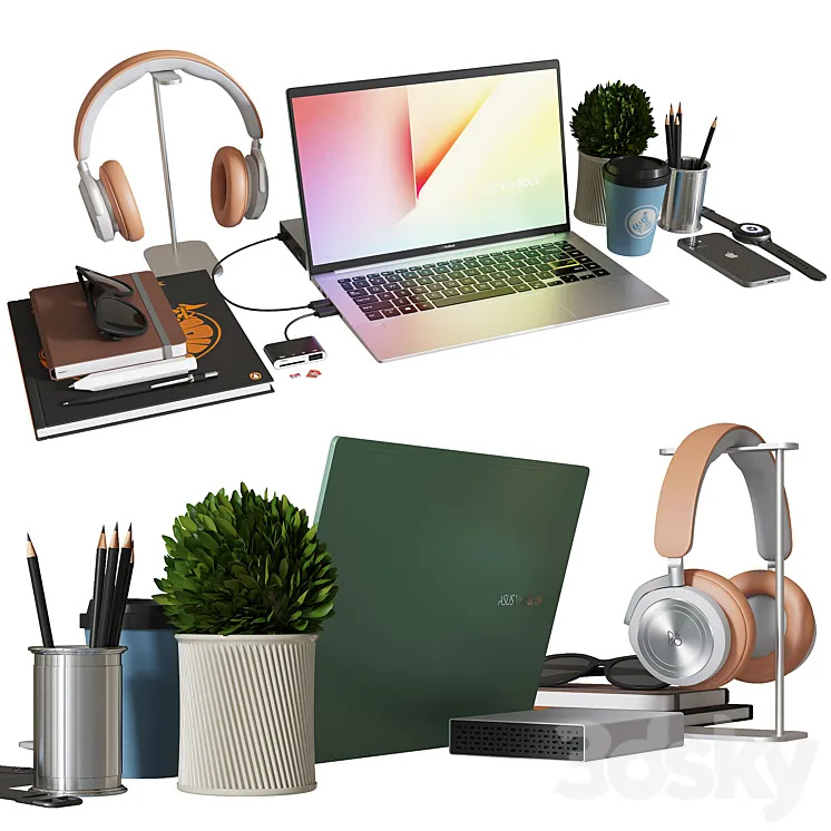 Workplace decorative set 1 3DS Max