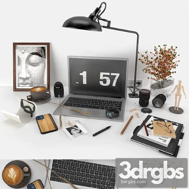 Workplace Decorative Set Home Office 3dsmax Download