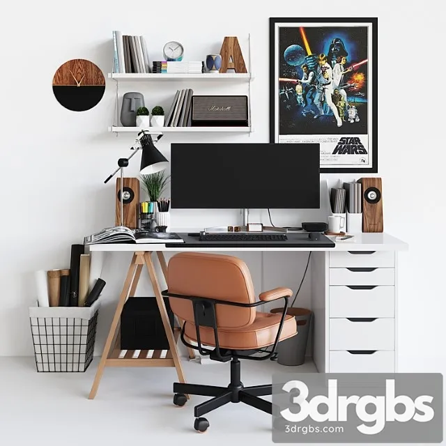Workplace Set With Decor Sk 1 3dsmax Download