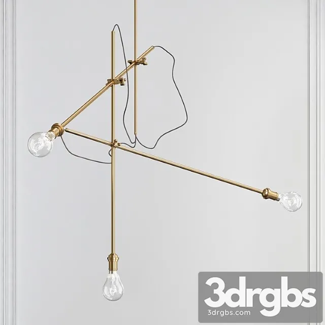 Workstead 3-arm brass chandelier 3dsmax Download
