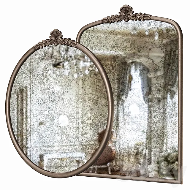 Worldmarket Metal Vintage Style Wall Mirrors 3ds Max